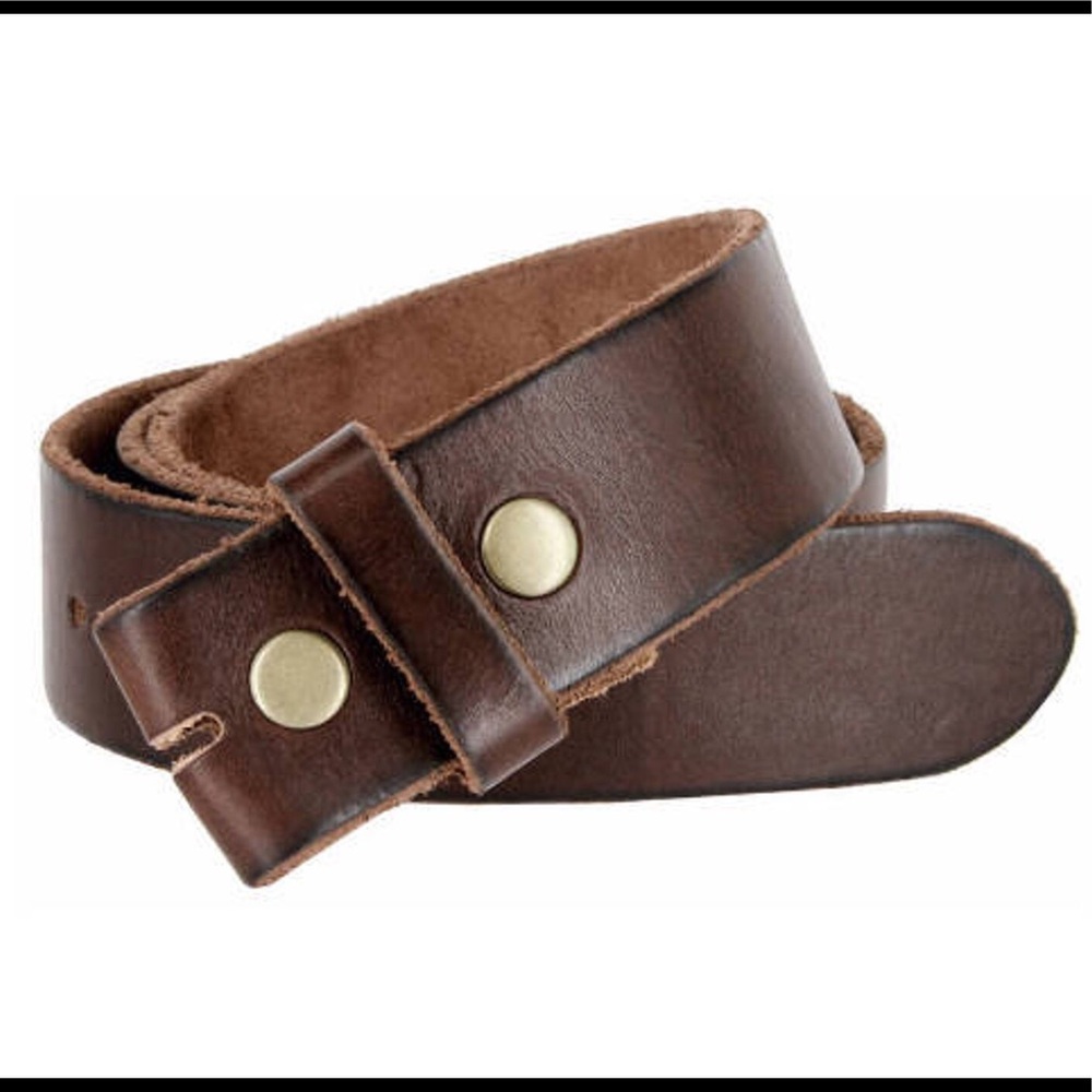 Brown Leather Snap on Belt for your buckles